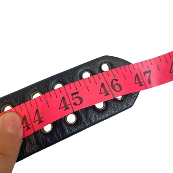 Leather Belt With Metal Grommets - Picture 5 of 6